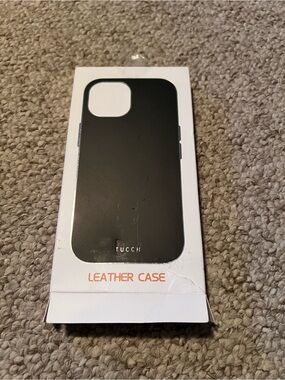 Black Leather Phone Case for iPhone 15 Plus- with magnetic wallet